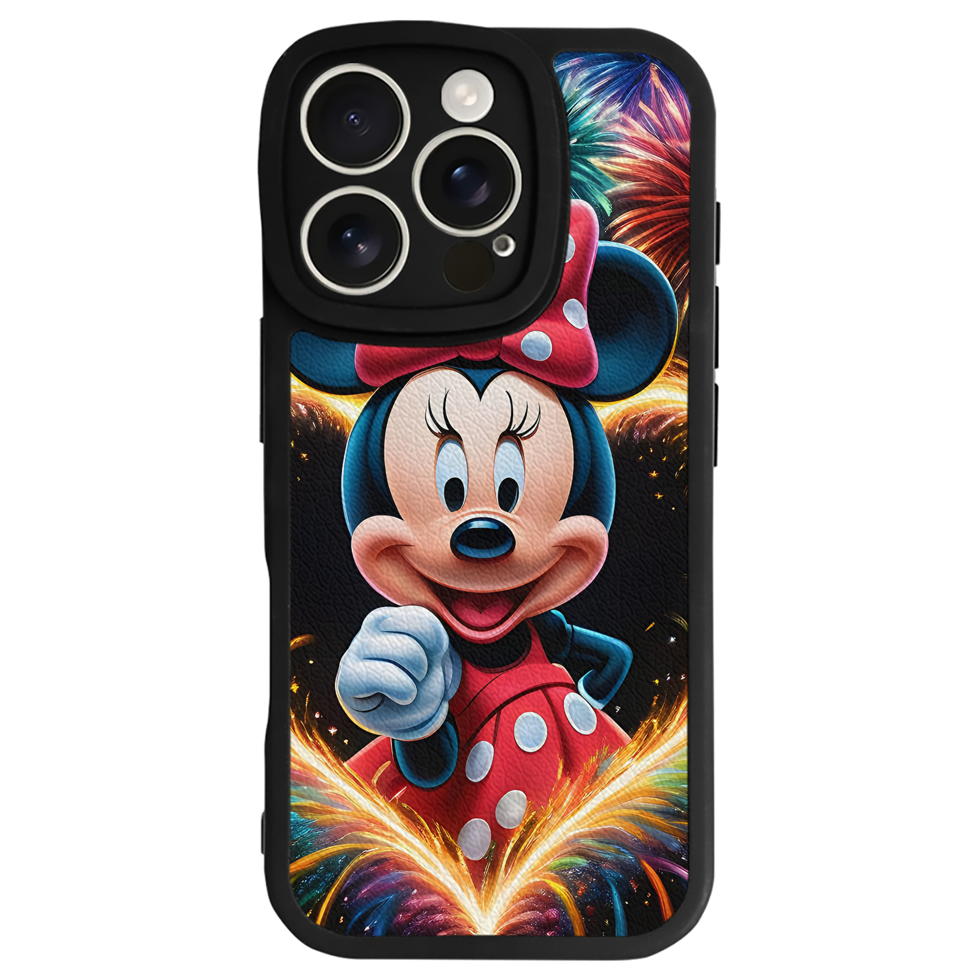（画像用） ミッキーマウス Mickey Mouse 【iPhone 16シリーズ対応】シリコンスマホケース（レザー調） 材質：シリコン